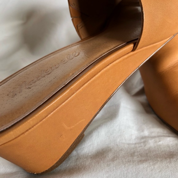 Madewell The Stacey Wedge Slide Sandal In Desert Camel size 7.5 Leather - Picture 5 of 9